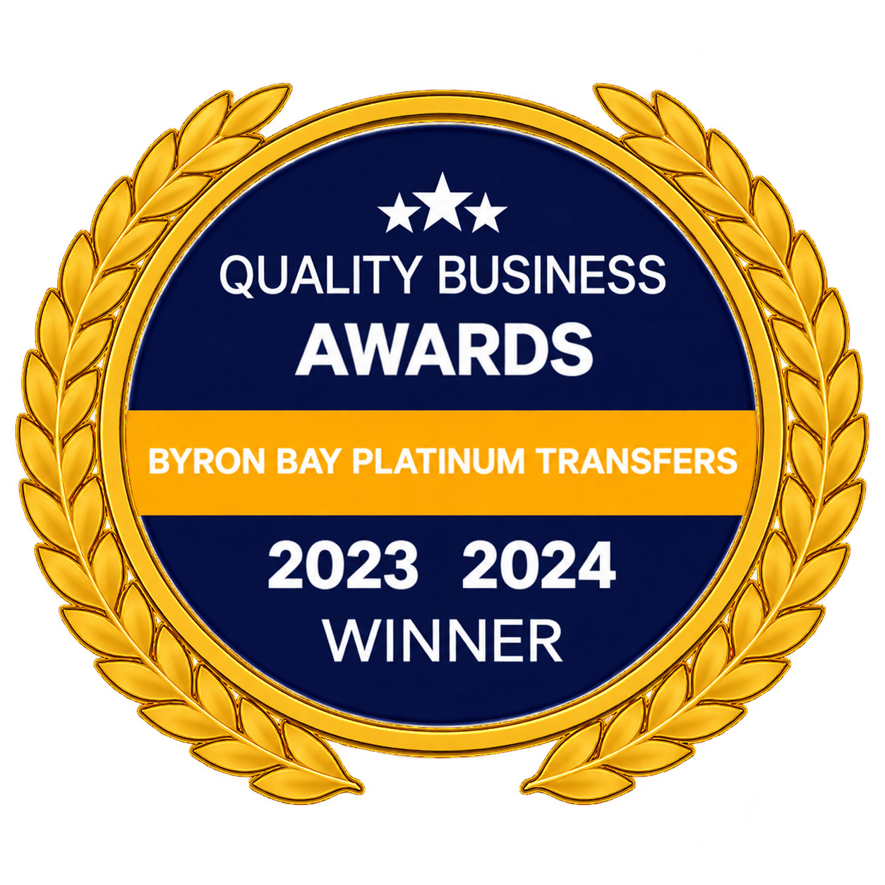 Quality Business Awards — Byron Bay Platinum Transfers — 2023 and 2024 Winner